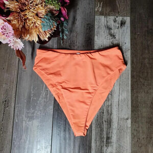 Hot & Delicious Peach Orange Women's High Leg Bikini Bottoms Size Medium NWOT